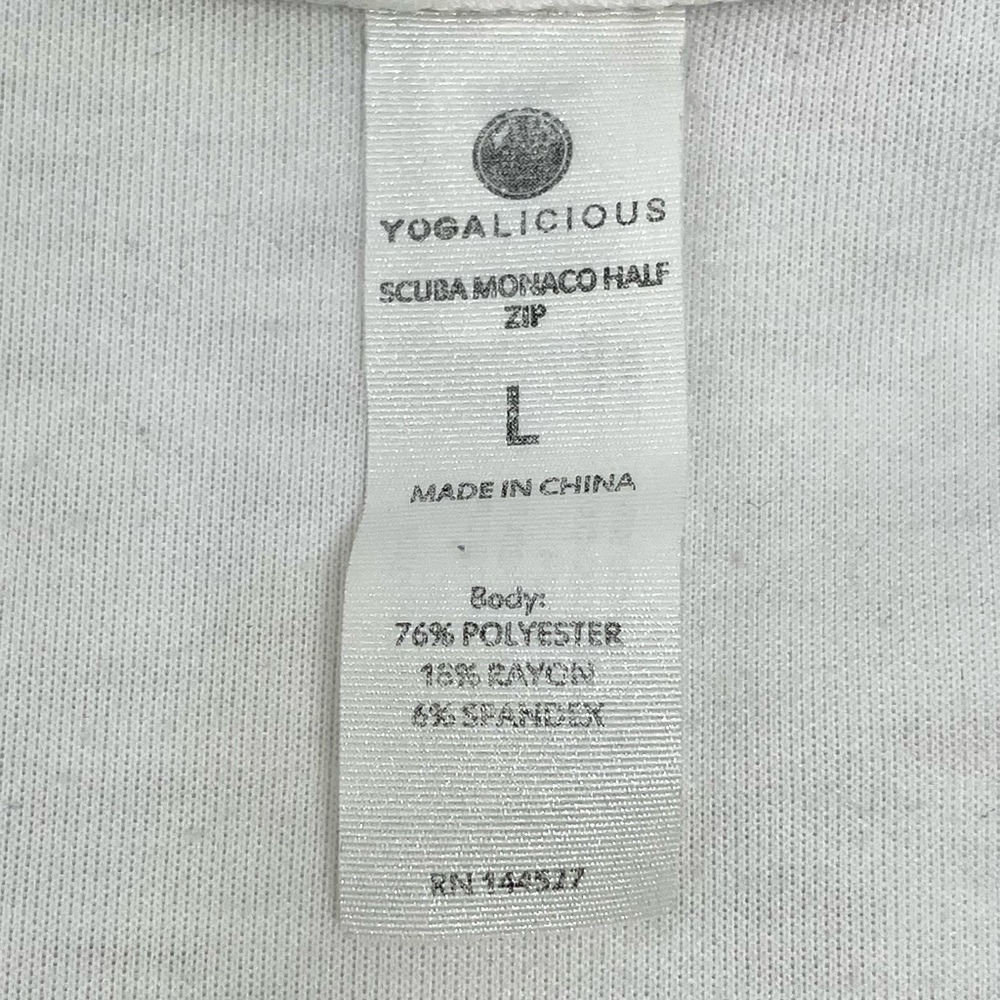 Yogalicious Light Gray/Ivory Sleeveless Half Zip-Up Sweatshirt Yoga Top size L - Picture 7 of 7